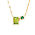wholesale 9K Gold Japanese Minimalist Style Green Olive and Emerald Necklace Wholesale for Jewelry Manufacturers-0-4