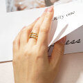 Metal Geometric Multi-Layer Ring, Tri-Circle Diamond Design-0-2