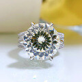 wholesale 925 Silver New 10-Carat High Carbon Diamond Firework Cut European and American Luxury Ultra-Sparkling Proposal Ring Live Drop Shipping-0-1