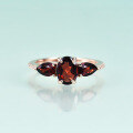 wholesale S925 Sterling Silver Inlaid with Natural Garnet Ring, Fashionable and Exquisite Gemstone Ring-0-1