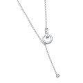 wholesale S925 Sterling Silver Moissanite Interlocking Pendant Necklace for Women with Chain, Ready to Ship-0-4