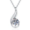 Sterling Silver 1-Carat Moissanite Infinity Note Pendant Necklace-0-3