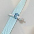 wholesale S925 Sterling Silver Women's Wholesale Aquamarine Ring Ins Style Zirconia High Carbon Diamond Ring Minimalist Style-0-2