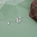 wholesale 999 Sterling Silver Freshwater Pearl Star and Moon Necklace, Dainty and Cute with an Elegant Vibe, Gift for Best Friend Choker-0-1