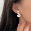 wholesale S925 sterling silver trendy asymmetrical twisted earrings for women, Korean-inspired new small designer ear accessories-0-3