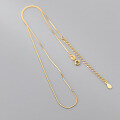 wholesale 925 Sterling Silver Minimalist Line Necklace Delicate Everyday Ins Style Fine as Silk Sweet and Cool Layering Collarbone Chain Y00224-0-3