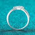 S925 Silver Full Moissanite Double-Line Women's Ring, Daily Wear Gift-0-1