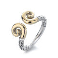 wholesale S925 Sterling Silver Retro Creative Black Myth: Wukong Golden Hoop Couple's Open Adjustable Ring-0-4