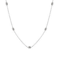 wholesale S925 Sterling Silver 446 Korean Version Ins Small Design Geometric Ellipse Minimalist Stacking Bead Chain Collarbone Necklace for Women-Platinum 925 silver