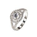 Metal Alloy 05 Carat Moissanite-Simulated Starry Ring, Ins Style Light Luxury Zirconia Cross-Border New-0-3