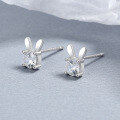 wholesale 925 Sterling Silver Rabbit Zircon Stud Earrings For Women-0-4
