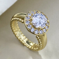 wholesale S925 Sterling Silver Style One-Carat Ring for Women, Old Money Aesthetic, Light Luxury, High-End, Minimalist, Ins-Style Live Stream-R1061 No.5