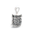 wholesale S925 Sterling Silver Ethnic Style Miniature Relief Lotus Cylinder Openable Gau Box DIY Accessory Pendant-0-5