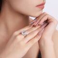 925 Silver Cross-border Amazon Moissanite Marquise Ring Custom Processing-0-2