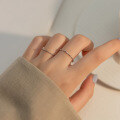 wholesale S925 Silver Nalan Women's Ring Minimalist Dainty Bean Chain Ring Petite Sweet Jewelry J9120-0-2