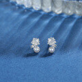 wholesale 925 Sterling Silver Star And Pearl Stud Earrings For Women -0-1