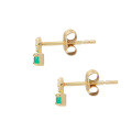 wholesale 10K Gold Vintage Elegant Minimalist Green Gemstone Moissanite Stud Earrings for Daily Wear Wholesale Jewelry-0-4