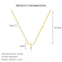 wholesale S925 Sterling Silver Star Earrings With Zircons, Women's Light Luxury Versatile Ear Accessories-A3897-Gold 925 Silver