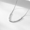 wholesale S925 Sterling Silver Women's Necklace, Minimalist Small Block Pendant Collarbone Chain with a Luxe and Subtle Niche Design-0-0