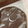 wholesale S925 Sterling Silver Smile Necklace for Women, Luxe Minimalist Delicate Smile Pendant Chain, High-End Korean Japanese Trendy New Style-0-4