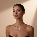 S925 Silver Moissanite Necklace, Women's Pendant Choker, Light Luxury Versatile Commute Accessory-0-1