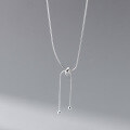 wholesale S925 Silver Korean Version Ins Style Niche Design Exquisite Minimalist Adjustable Light Bead Snake Chain Necklace Y01967-0-1