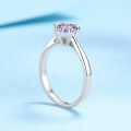 wholesale 925 Sterling Silver Women's Six-Prong D Color 1 Carat 2 Carat Moissanite Ring Engagement Gift for Girlfriend Wedding Ring-0-1