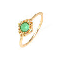 wholesale S925 Silver Plated 14K Gold Green Agate Ring, Chinese Retro Style, Direct from Dunli Jewelry Manufacturer for Wholesale-0-0