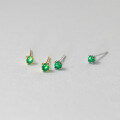 wholesale S925 Sterling Silver Fresh Sweet Ins Style Niche Design Green Chrysoprase Circular Stud Earrings M0581-0-4