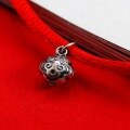 wholesale S925 Sterling Silver DIY Ruyi Small Lock Charm Accessory, As You Wish Oil Pressed Light Craft Red String Threaded Pendant-0-0