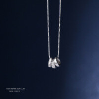 wholesale 925 Sterling Silver Slim Waist Pendant Necklace For Women, Tiktok Viral Minimalist Collarbone Chain-Platinum 925 silver