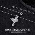 S925 Sterling Silver Moissanite Queen Iris Pendant Necklace-0-0