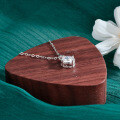 S925 Sterling Silver Moissanite Four-Prong Bead Pendant Necklace-0-1