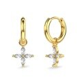 wholesale S925 Sterling Silver Korean New Arrival Earrings for Women, Minimalist Marquise Cut Stone Embellished Four-Leaf Clover Design, Light Luxury Floral Ear Accessories-0-6