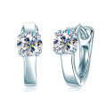 S925 Sterling Silver 1-Carat Moissanite Ear Cuffs, Minimalist & Versatile-0-6