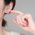 Sterling Silver Moissanite Earrings, Rectangular Design, Wholesale for Cross-Border-0-2