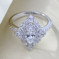 wholesale S925 Silver Edition 4*75 Marquise Diamond High-Carbon Diamond Premium Luxury-Set Fashion Ring for Women Wedding Xiaohongshu-R1294 White>No. 9