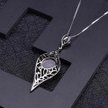 wholesale S925 Silver Italian Craftsmanship Designer Necklace, Vintage Luxurious Jewelry with Natural Tea Quartz Pendant-0-2