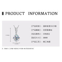 S925 Sterling Silver D Color Moissanite Teardrop Pendant Necklace-Water drop pendant [White Gold]  925 Silver