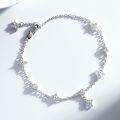 Sterling Silver Adjustable Star Square Full Zirconia Push-Pull Bracelet-0-2
