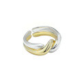 wholesale S925 Sterling Silver Wavy Layered Band Smooth Open Ring For Women, Retro Ins Unisex Niche Index Finger Rings-0-0
