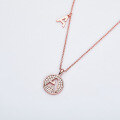 wholesale S925 Sterling Silver Designer Letter A Necklace with Moissanite Gift Round Coin Pendant Cross-Border-0-1