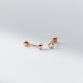wholesale S925 Sterling Silver Round Bead Threaded Ear Studs Ins Style Minimalist Design Ear Piercing Jewelry M04345-0-6