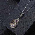 wholesale 925 Silver Italian Designer Crafted Gem Pendant Vintage Elegant Natural Amethyst Necklace Pendant-0-1