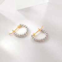 wholesale S925 Silver French Minimalist and Light Luxury Irregular Design Earrings, Wholesale from Dunli Jewelry Manufacturer-Plain silver earrings 925 silver