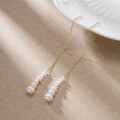 wholesale S925 Sterling Silver Baroque Pearl Tassel Earrings, Natural and Versatile, Direct from Manufacturer-0-2