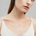 S925 Sterling Silver Moissanite Curve Pendant Necklace, Factory Direct Clearance with Free Shipping-0-1