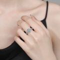 S925 Silver Princess-Cut Moissanite Cross Band Ring-0-2
