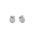wholesale Metal: 925 Sterling Silver Plated with White Gold Style: New Small and Exquisite Single Diamond Round Stud Earrings Set with 50mm Zircon, Versatile Design-0-4