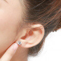 wholesale S925 Silver Minimalist Japanese Korean Style Small Fresh and Unique Design Four-Prong Zircon Stud Earrings for Women Wholesale-0-2